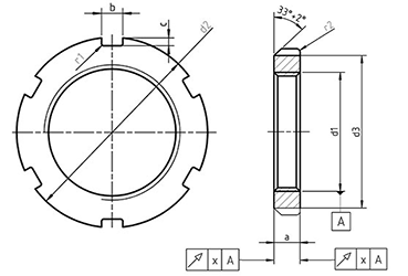 DIN70852 Slotted Round Locknuts drawing