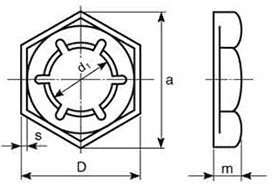 DIN 7967 Self-locking Counter Pal Nuts drawing