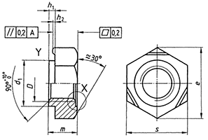 DIN 929 Hex Weld Nuts drawing